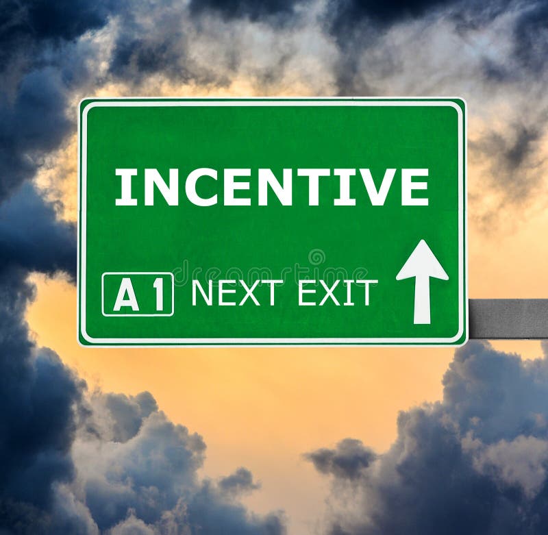 INCENTIVE Road Sign Against Clear Blue Sky Stock Photo Image of
