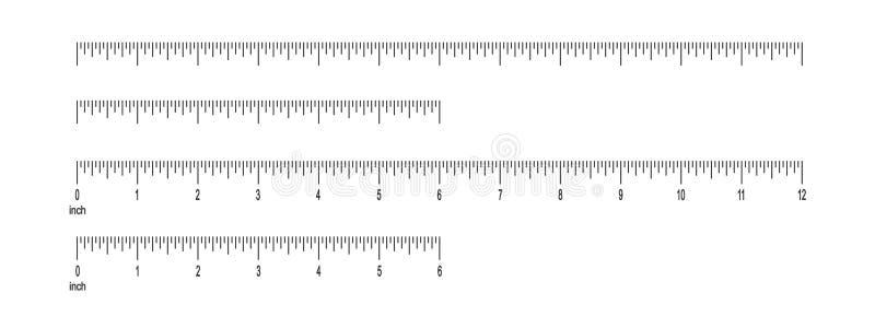 6 And 12 Inch Or 1 Foot Ruler Scale With Numbers Horizontal Measuring