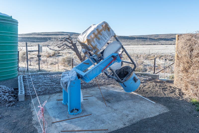 14-inch telescope at the Sterland Caravan Park at Sutherland royalty free stock photo