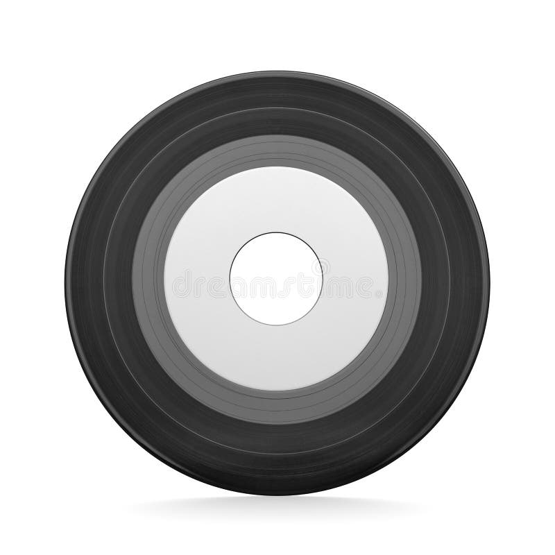 7-inch vinyl large-hole single release record isolated on white background royalty free stock photography