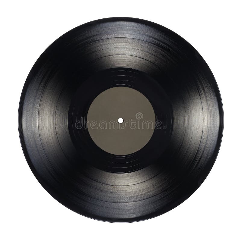12-inch vinyl record with blank black label isolated royalty free stock images