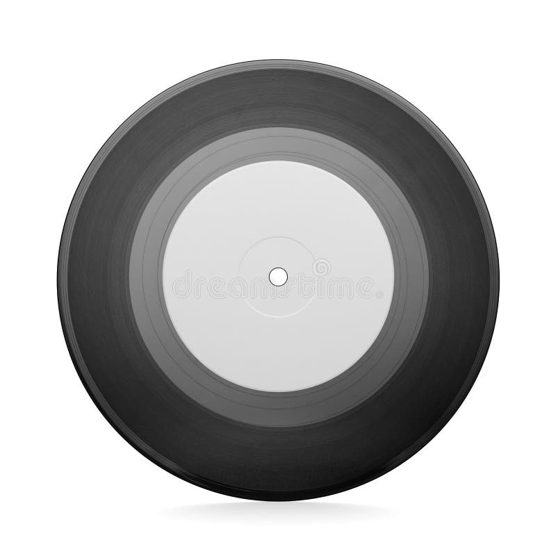 7-inch vinyl single release record isolated on white background stock image