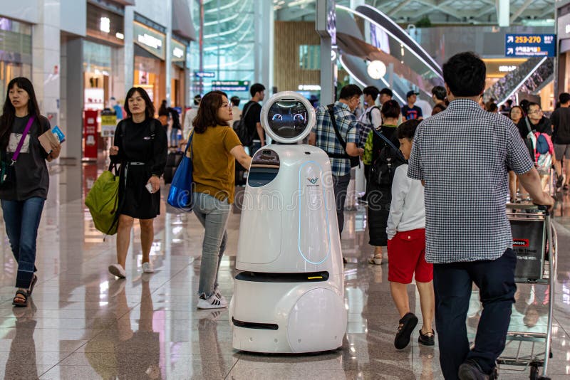 A passenger aiding robot at Incheon International Airport