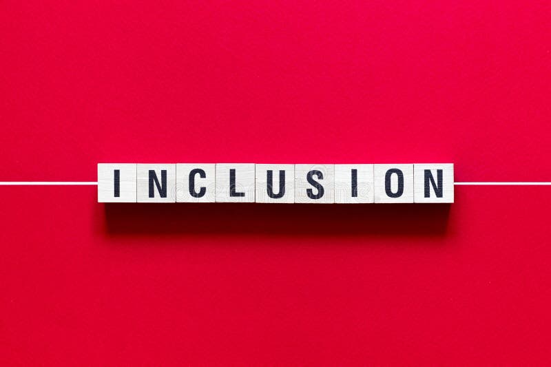 Inclusion - word concept on cubes