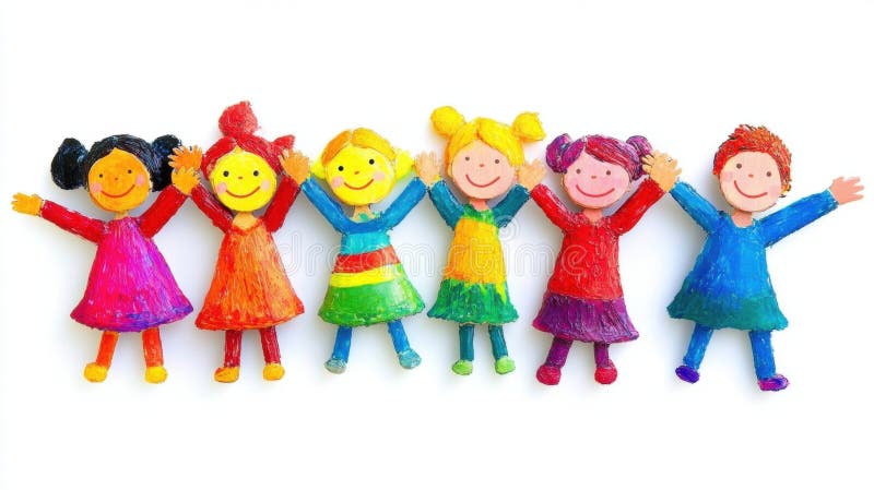 Inclusive teamwork promoting cultural understanding and creativity stock illustration