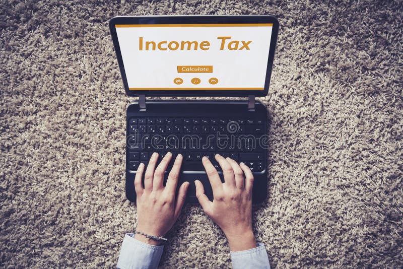 Tax Declaration in a Laptop Screen. Stock Photo Image of
