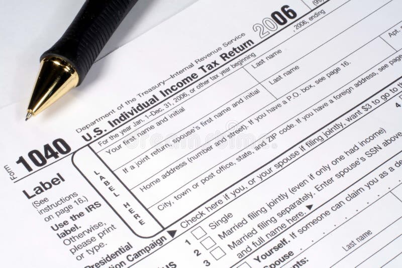 Income Tax Return and Pen royalty free stock photo