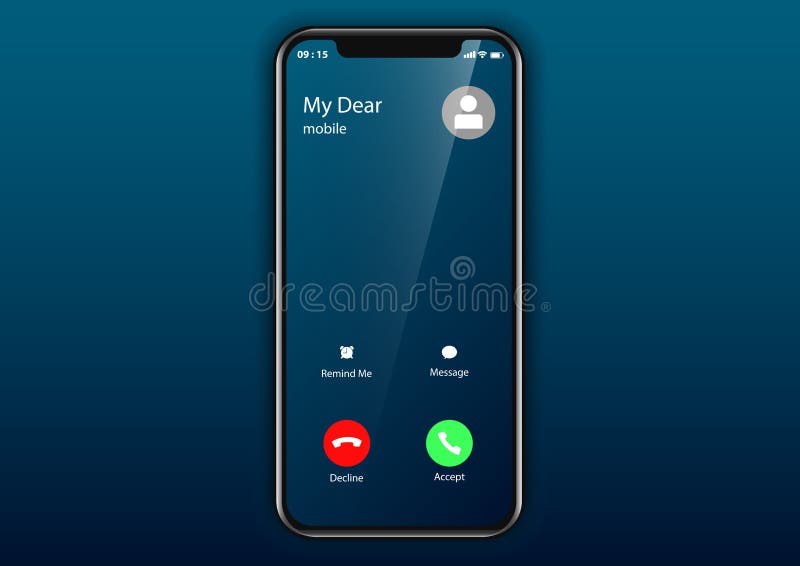 Incoming call screen user interface mobile phone