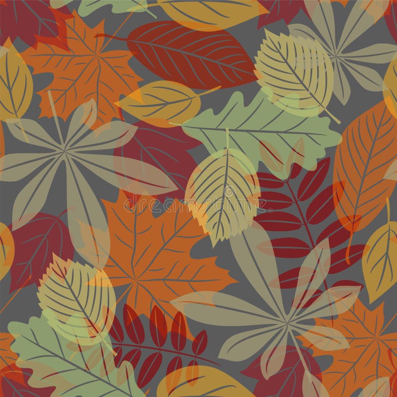 Inconsútil con las hojas de otoño ilustración del vector Inconsútil con las hojas de otoño ilustración del vector