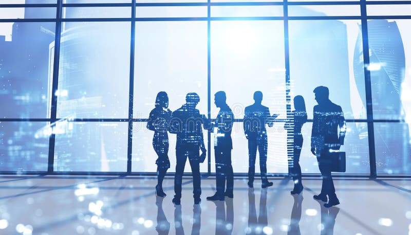 Incontro di affari nell'ufficio di schermo panoramico fotografia stock libera da diritti