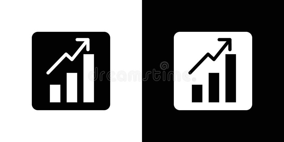 Increase Chart Icon Logo Set Vector Stock Vector - Illustration of ...