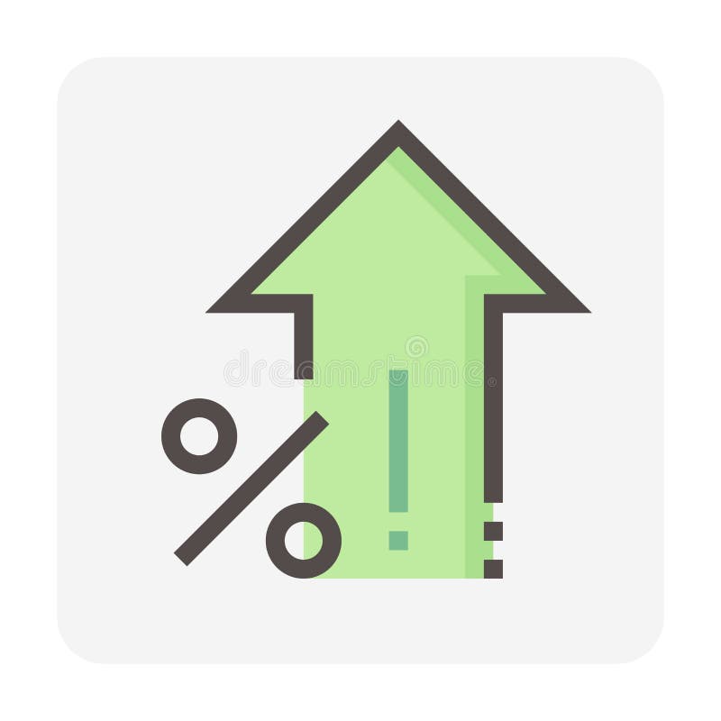 Percent increase vector design. 48x48 pixel perfect and editable line stroke. royalty free illustration