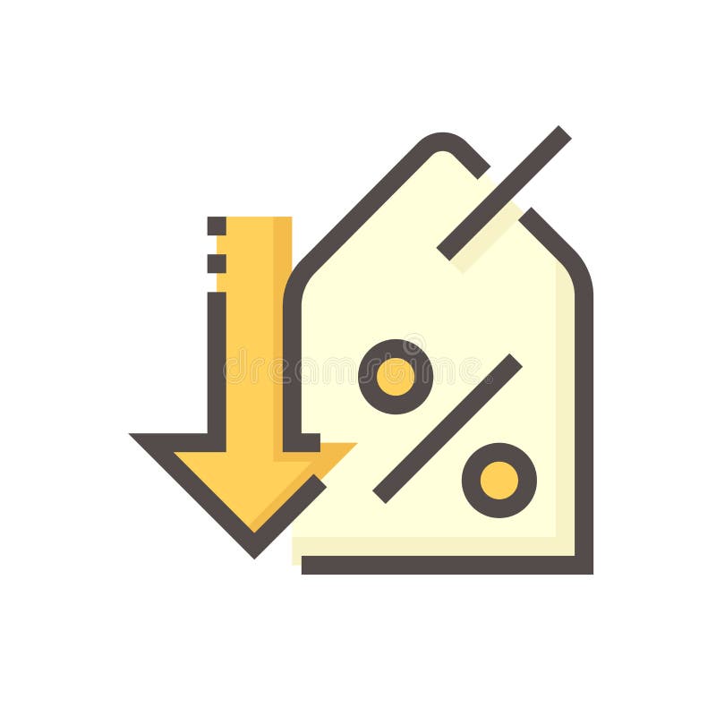 Discount sale or price tag vector design, 48x48 pixel perfect and editable stroke stock illustration