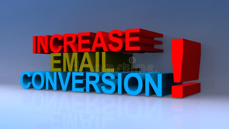 Increase email conversion on blue stock illustration