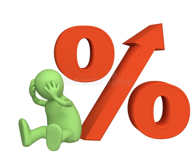 Increase Of The Interest Rate Under Credits Stock Illustration - Image
