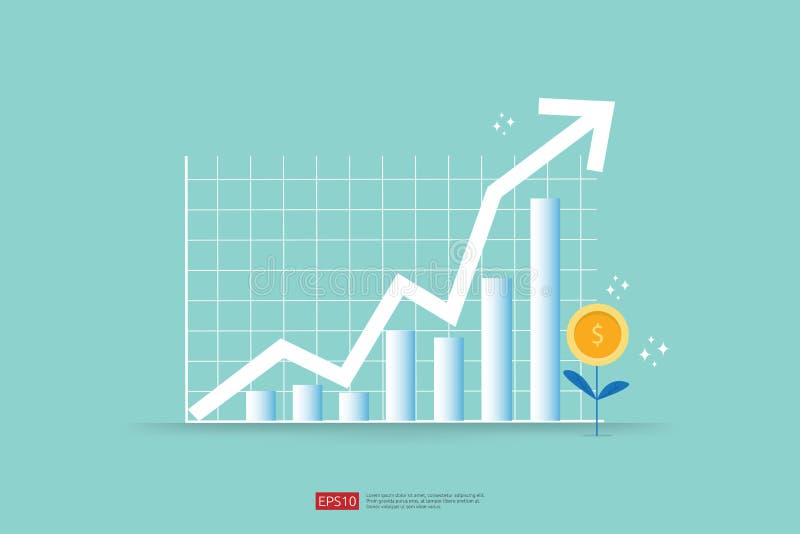 Increase Profit Sales Diagram Business Chart Growth In Flat Style