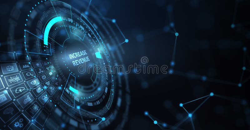 Increase revenue concept. Business, Technology, Internet and network concept stock photography