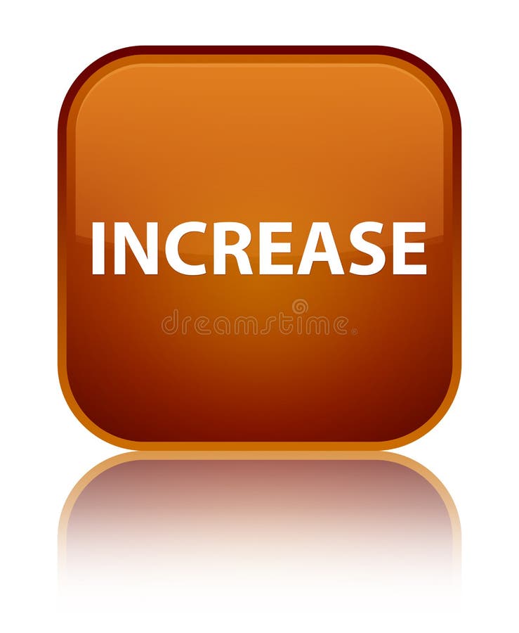 Increase Special Brown Square Button Stock Illustration - Illustration ...