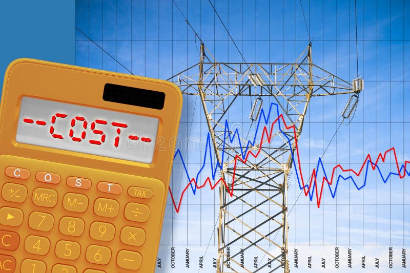 Increasing European Electricity Costs Concept with Power Tower