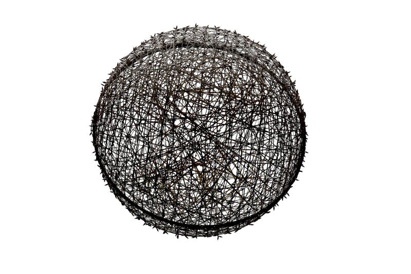 Incredible Ball of Tangles Suspended in White Background Stock Photo