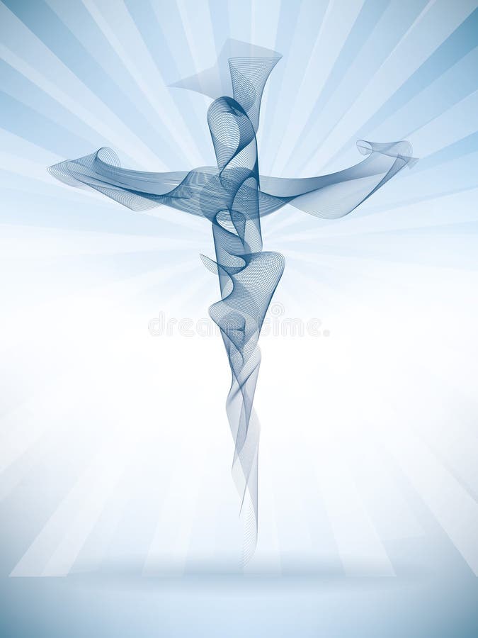 Incrocio cristiano astratto di vettore con i raggi luminosi Effetto s di miscela illustrazione di stock Incrocio cristiano astratto di vettore con i raggi luminosi Effetto s di miscela illustrazione di stock