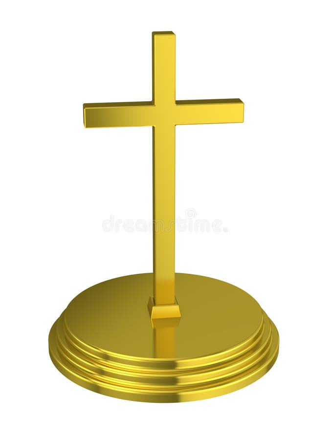 Incrocio dorato con un supporto illustrazione di stock Incrocio dorato con un supporto illustrazione di stock
