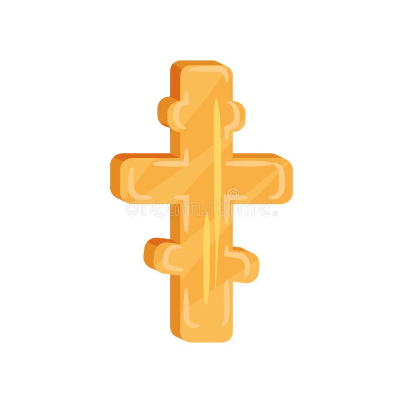 Incrocio otto-aguzzo dorato Tema cristiano della cultura Simbolo della chiesa ortodossa Elemento piano di vettore per il sito Web illustrazione di stock Incrocio otto-aguzzo dorato Tema cristiano della cultura Simbolo della chiesa ortodossa Elemento piano di vettore per il sito Web illustrazione di stock