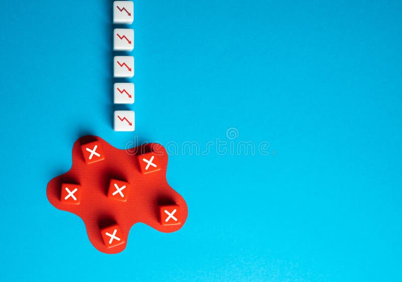 Incur losses and find yourself in a difficult situation. royalty free stock image