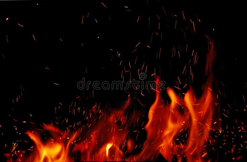 Close-up of fire and flames on black background. Close-up of fire and flames on black background