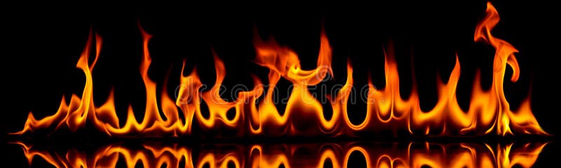 Fire flames on a black background. Fire flames on a black background.