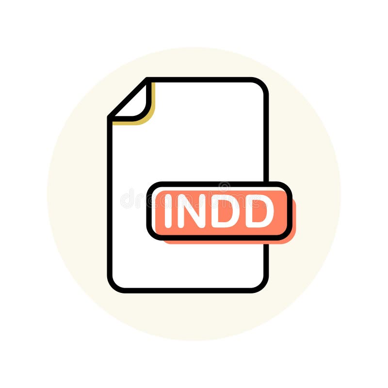 Indd File Vector Icon Isolated on White Background. Outline, Thin Line