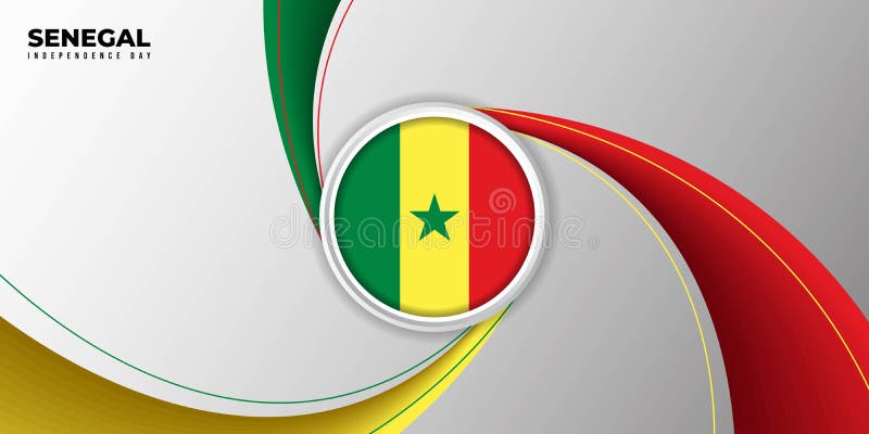 Independência Do Senegal, Formação Do Emblem Com Bandeira Do Senegal  Ilustração do Vetor - Ilustração de fundos, verde: 212076675
