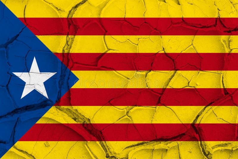 Independence Catalonia Flag on Cracked Texture Background. Stock Photo ...