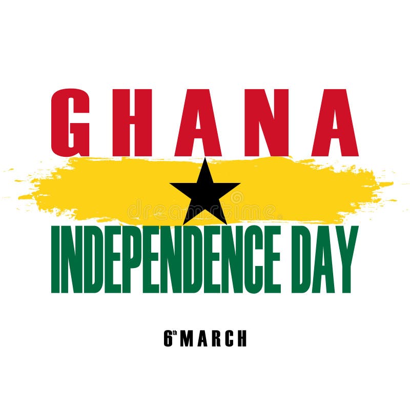 Independence Day of Ghana Greeting Card with Brush Stroke Element