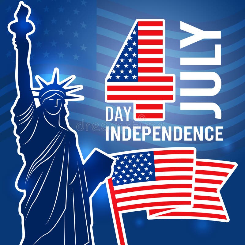 Independence day 4 july poster. Design template with Statue of Freedom USA placard with place for your text vector illustration Independence day 4 july poster. Design template with Statue of Freedom USA placard with place for your text vector illustration