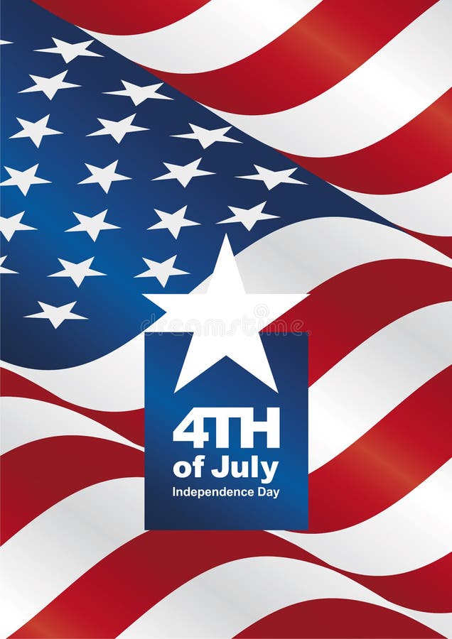 Independence Day 4th of July USA flag portrait poster vector illustration Independence Day 4th of July USA flag portrait poster vector illustration
