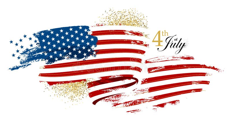 Independence day waving flag stock illustration