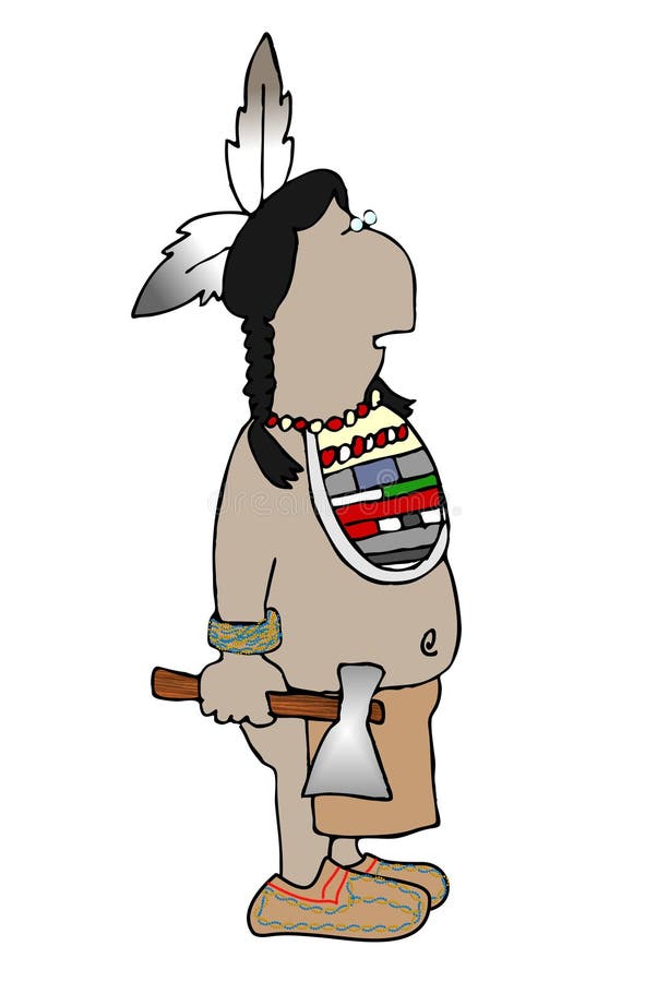 This illustration depicts a native American Indian with a hatchet. This illustration depicts a native American Indian with a hatchet.