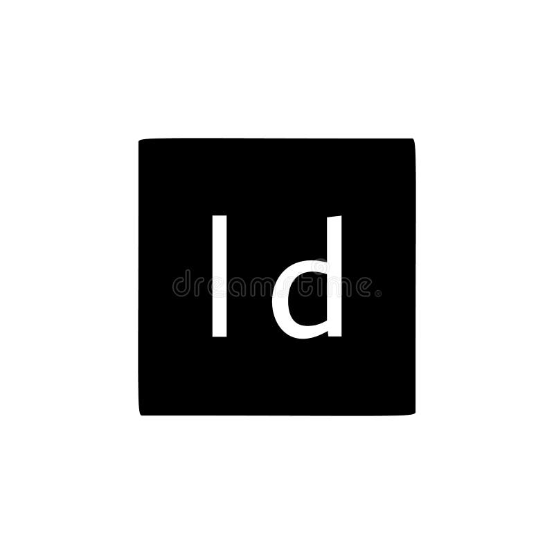 Indesign, text icon. Simple glyph vector of text editor set icons for UI and UX, website or mobile application stock illustration