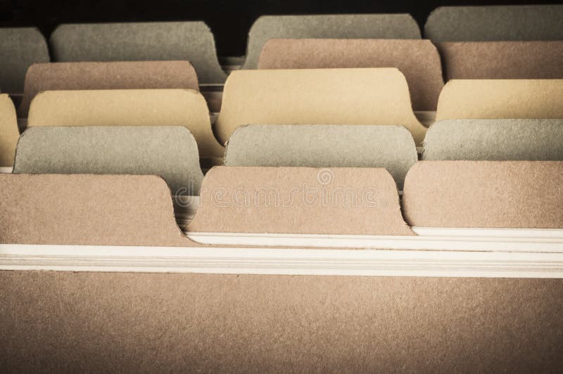 Index Card Database - Vintage Hues stock images Index Card Database - Vintage Hues stock images