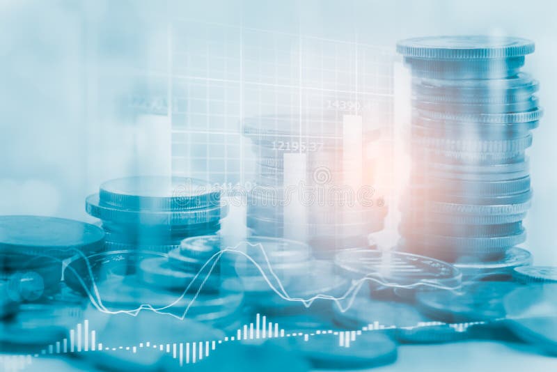 Index graph of stock market financial indicator analysis on LED. royalty free stock photography
