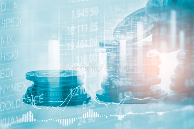 Index graph of stock market financial indicator analysis on LED. royalty free stock photo