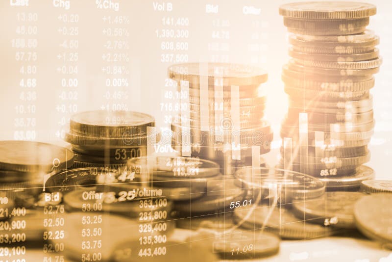 Index graph of stock market financial indicator analysis on LED. royalty free stock image