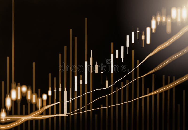 Index graph of stock market financial indicator analysis on LED. stock photos