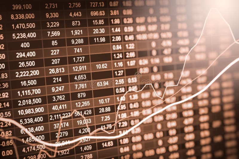 Index graph of stock market financial indicator analysis on LED. royalty free stock photos