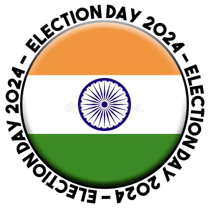 India Election Day 2024 Circular Flag Concept 3D Illustration Stock