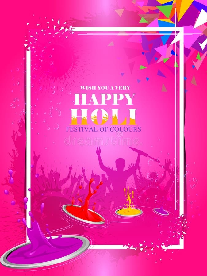 India Festival Of Color Happy Holi Background Stock Vector