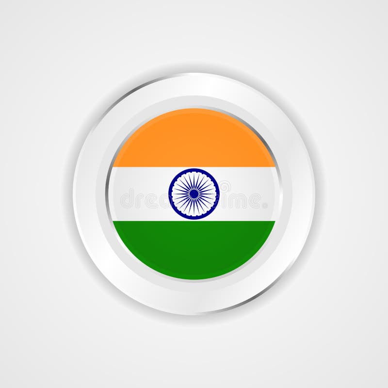 India flag in glossy icon. vector illustration India flag in glossy icon. vector illustration