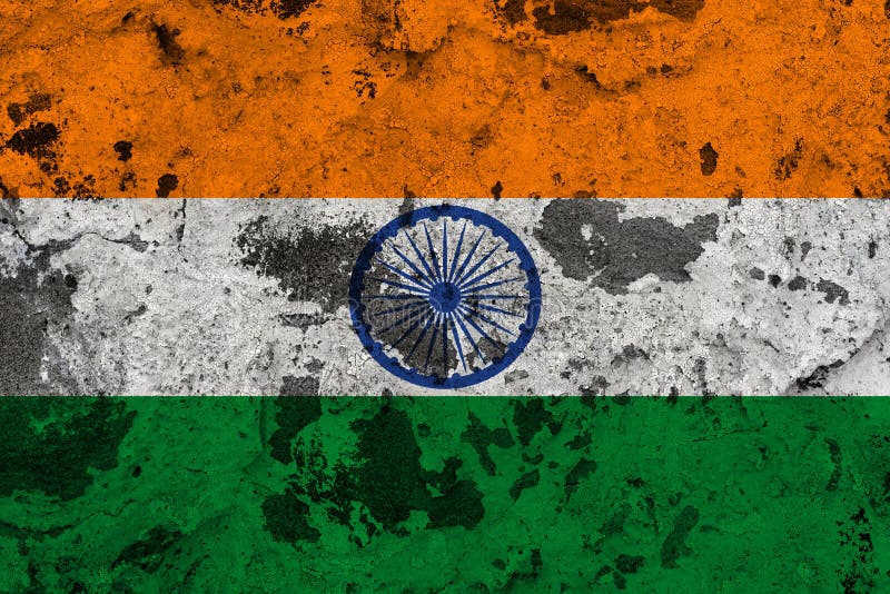 India Grunge Flag On Old Dirty Wall Stock Illustration ...