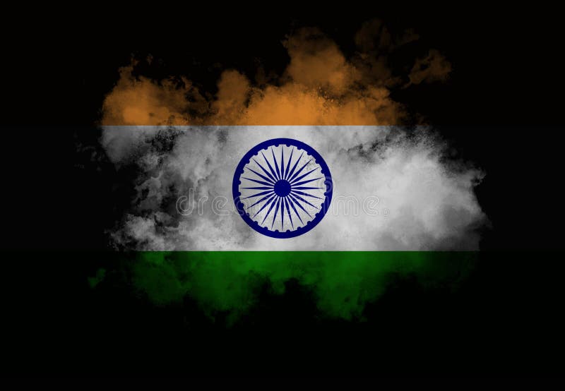 India Flag Performed from Color Smoke on the Black Background. Abstract  Symbol Stock Illustration - Illustration of antique, honor: 177488125